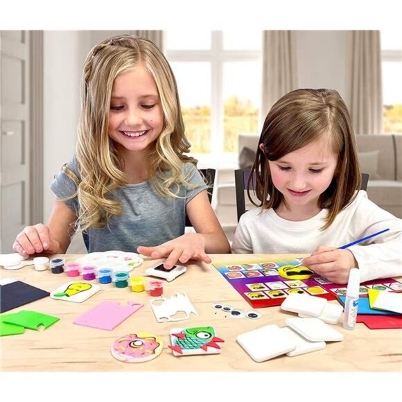 DIY Mini Tile Fridge Magnet Arts and Crafts Kit Gifts for Kids Girls Boys - Picture 3 of 6